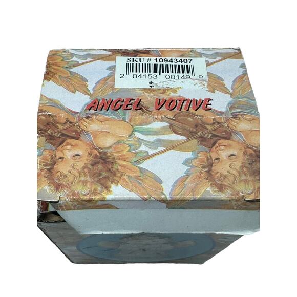 Christmas Ceramic PRAYING Angel Tea Light Candle Holder GILDED Stars Retro Decor - Picture 9 of 9